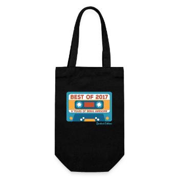 2017 Vintage Vintage Retro Geburtstagsgeschenk - Geschenkbeutel für Flaschen - Schwarz - Vorne