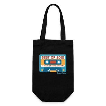 2012 Vintage Vintage Retro Geburtstagsgeschenk - Geschenkbeutel für Flaschen - Schwarz - Vorne