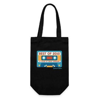 2010 Vintage Vintage Retro Geburtstagsgeschenk - Geschenkbeutel für Flaschen - Schwarz - Vorne