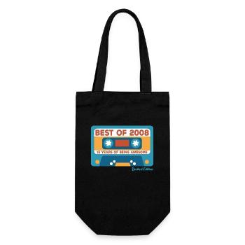 2008 Vintage Vintage Retro Geburtstagsgeschenk - Geschenkbeutel für Flaschen - Schwarz - Vorne