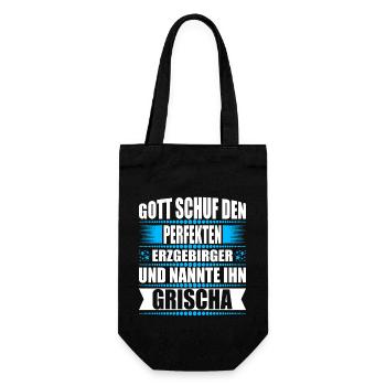 Erzgebirge Mann Namen Sachsen Grischa - Geschenkbeutel für Flaschen - Schwarz - Vorne
