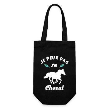 je peux pas j'ai cheval équitation - Sac à bouteille - noir - Devant