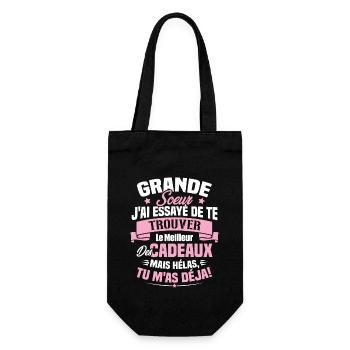 Grande Soeur J'ai essayé de te trouver des cadeaux - Sac à bouteille - noir - Devant