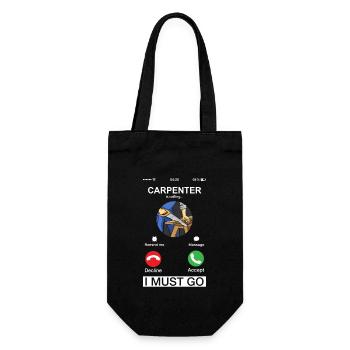 Carpenter Is Calling Woodworking Funny Woodworker - Gift Bag for Bottles - black - Front