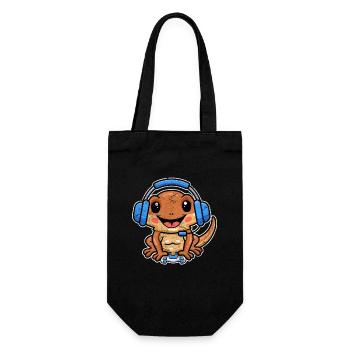 Gamer Bearded Dragon Owner Video Game Player Lover - Geschenkbeutel für Flaschen - Schwarz - Vorne
