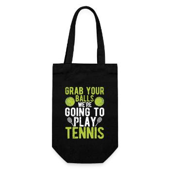 Grab your balls, let's go to tennis - Gift Bag for Bottles - black - Front