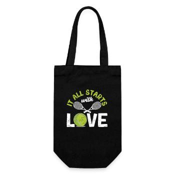 It all starts with love Tennis Fun sport - Gift Bag for Bottles - black - Front