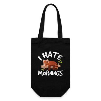Red Panda Love Cute Lazy Animal I Hate Mornings Zo - Geschenkbeutel für Flaschen - Schwarz - Vorne