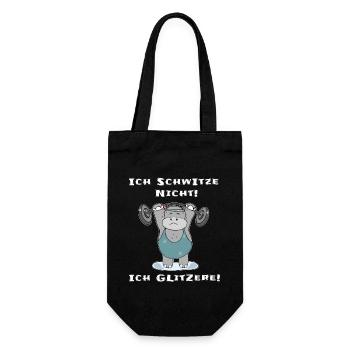 Ich schwitze nicht ich glitzere Krafsportler - Geschenkbeutel für Flaschen - Schwarz - Vorne
