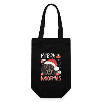 Teckel Joyeux Noël - Sac à bouteille - noir - Devant