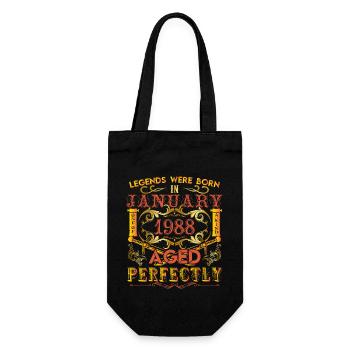 Januar 1988 - Geburtstag 1988 wurden Legenden geboren. - Geschenkbeutel für Flaschen - Schwarz - Vorne