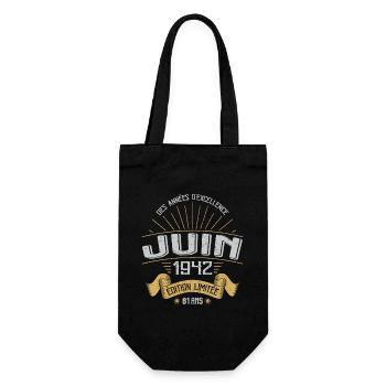 Juin 1942 81 Ans Anniversaire Vintage Idée Cadeau - Sac à bouteille - noir - Devant