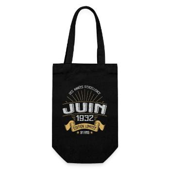 Juin 1932 91 Ans Anniversaire Vintage Idée Cadeau - Sac à bouteille - noir - Devant