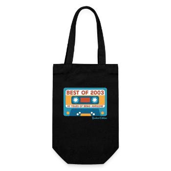2003 Vintage Vintage Retro Birthday Gift - Gift Bag for Bottles - black - Front