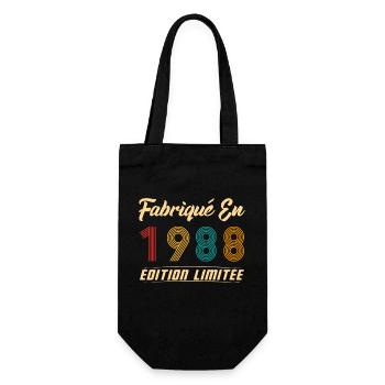 Fabriqué en 1988 Vintage Cadeau D'anniversaire - Sac à bouteille - noir - Devant