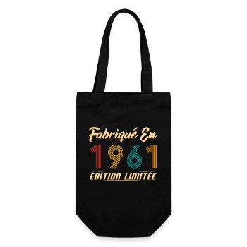 Fabriqué en 1961 Vintage Cadeau D'anniversaire - Sac à bouteille - noir - Devant