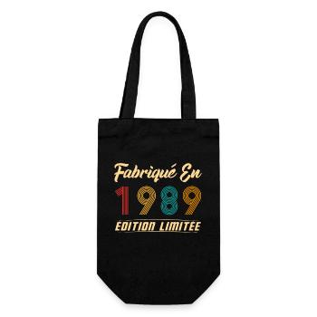 Fabriqué en 1989 Vintage Cadeau D'anniversaire - Sac à bouteille - noir - Devant