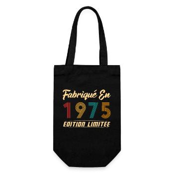 Fabriqué en 1975 Vintage cadeau d'anniversaire - Sac à bouteille - noir - Devant