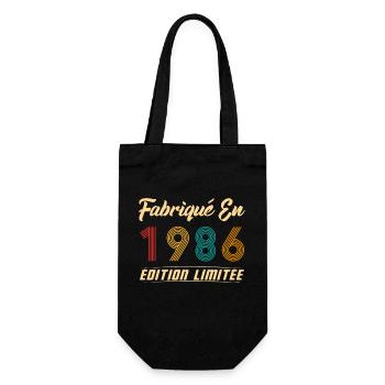 Fabriqué en 1986 Vintage cadeau d'anniversaire - Sac à bouteille - noir - Devant