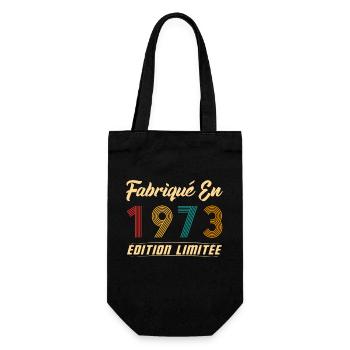 Fabriqué en 1973 Vintage Cadeau D'anniversaire - Sac à bouteille - noir - Devant