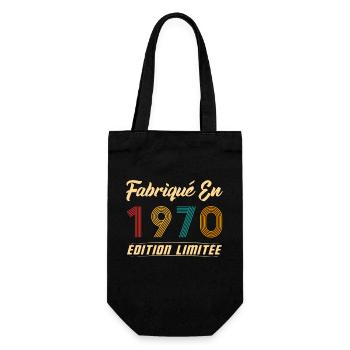 Fabriqué en 1970 Vintage cadeau d'anniversaire - Sac à bouteille - noir - Devant