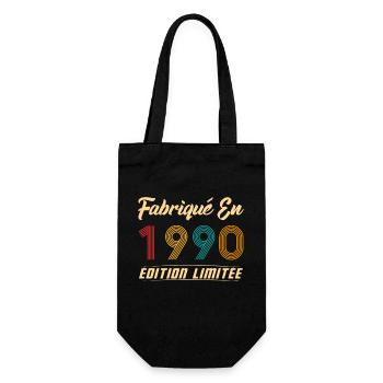 Fabriqué en 1990 Vintage cadeau d'anniversaire - Sac à bouteille - noir - Devant