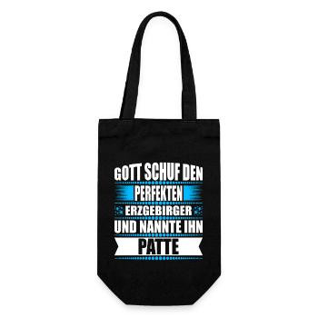 Erzgebirge Mann Namen Sachsen Patte - Geschenkbeutel für Flaschen - Schwarz - Vorne