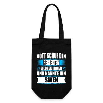 Erzgebirge Mann Namen Sachsen Swen - Geschenkbeutel für Flaschen - Schwarz - Vorne