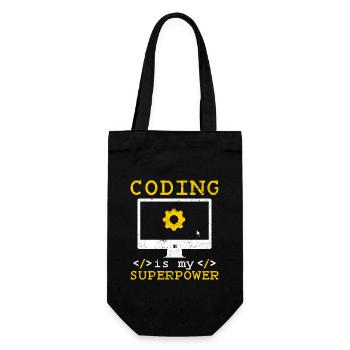 Coding Is My Superpower Software Programmer Coder - Geschenkbeutel für Flaschen - Schwarz - Vorne