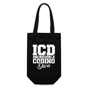 Funny Medical Coder Billing Incredible Coding Diva - Gift Bag for Bottles - black - Front