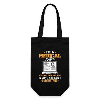 Medical Biller Women Funny Medical Coder Funny Bil - Gift Bag for Bottles - black - Front