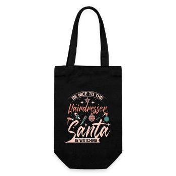 Be nice to the Hairdresser santa is watching - Geschenkbeutel für Flaschen - Schwarz - Vorne