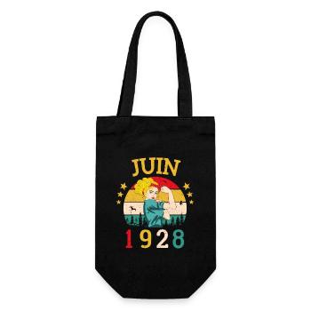 Juin 1928 Anniversaire Vintage Happy Birthday - Sac à bouteille - noir - Devant