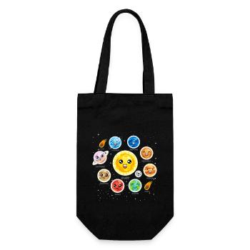 Système solaire Planètes Science Espace Réaliste mignon - Sac à bouteille - noir - Devant
