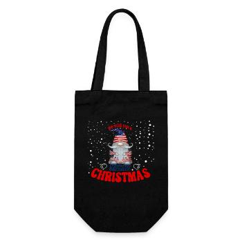 We wish you a merry Christmas American Gnome - Gift Bag for Bottles - black - Front