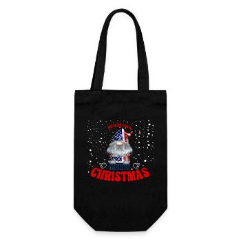 We wish you a merry Christmas American Gnome - Gift Bag for Bottles - black - Front