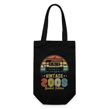 Vintage-Kassette 2008 - Geschenkbeutel für Flaschen - Schwarz - Vorne