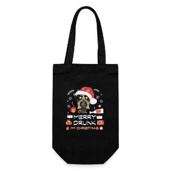 Deutsch Drahthaar Weihnachtsmarkt - Geschenkbeutel für Flaschen - Schwarz - Vorne