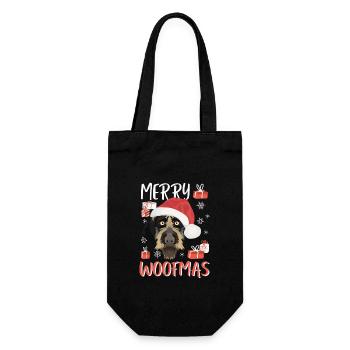 German Wirehair Merry Christmas - Gift Bag for Bottles - black - Front