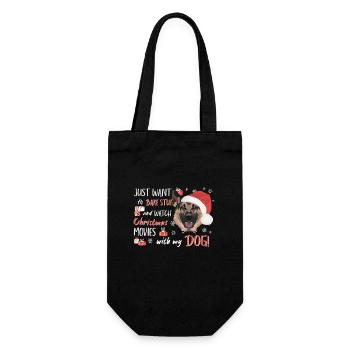 German Shepherd Merry Christmas - Gift Bag for Bottles - black - Front