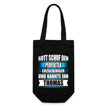 Erzgebirge Mann Namen Sachsen Thomas - Geschenkbeutel für Flaschen - Schwarz - Vorne