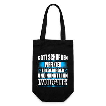 Erzgebirge Mann Namen Sachsen Wolfgang - Geschenkbeutel für Flaschen - Schwarz - Vorne