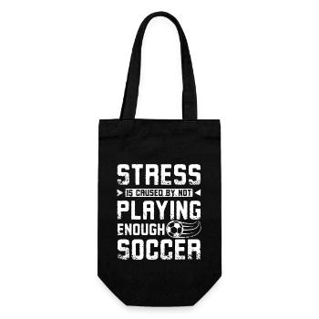 Stress is caused by not playing enough soccer - Geschenkbeutel für Flaschen - Schwarz - Vorne