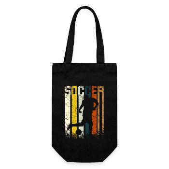 Retro Vintage Soccer - Geschenkbeutel für Flaschen - Schwarz - Vorne