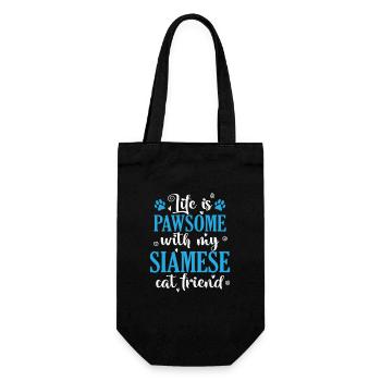 La vie est belle avec mon ami chat siamois - Sac à bouteille - noir - Devant