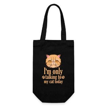 I'm only talking to my Cat Today Persian cat - Gift Bag for Bottles - black - Front