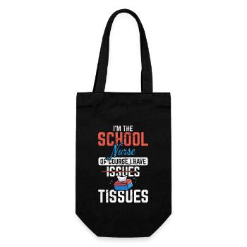 Funny School Nurse Quote for Women I Have Tissues - Geschenkbeutel für Flaschen - Schwarz - Vorne