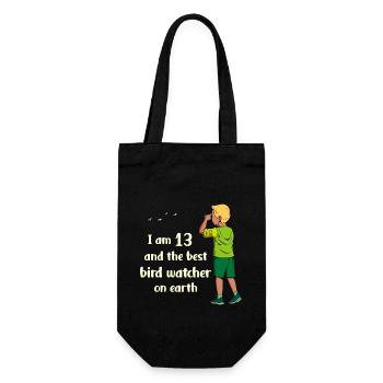 I'm 13 - Boy Birdwatching - Gift Bag for Bottles - black - Front