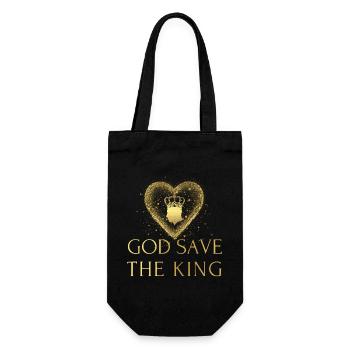 British King Coronation Charles England Flag - Gift Bag for Bottles - black - Front