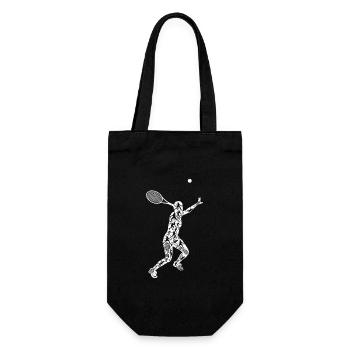 Joueur de tennis Positions Balles Raquettes Sport - Sac à bouteille - noir - Devant